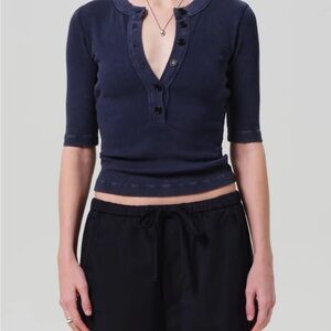 Citizens Of Humanity Midnight Blue Ribbed Tee